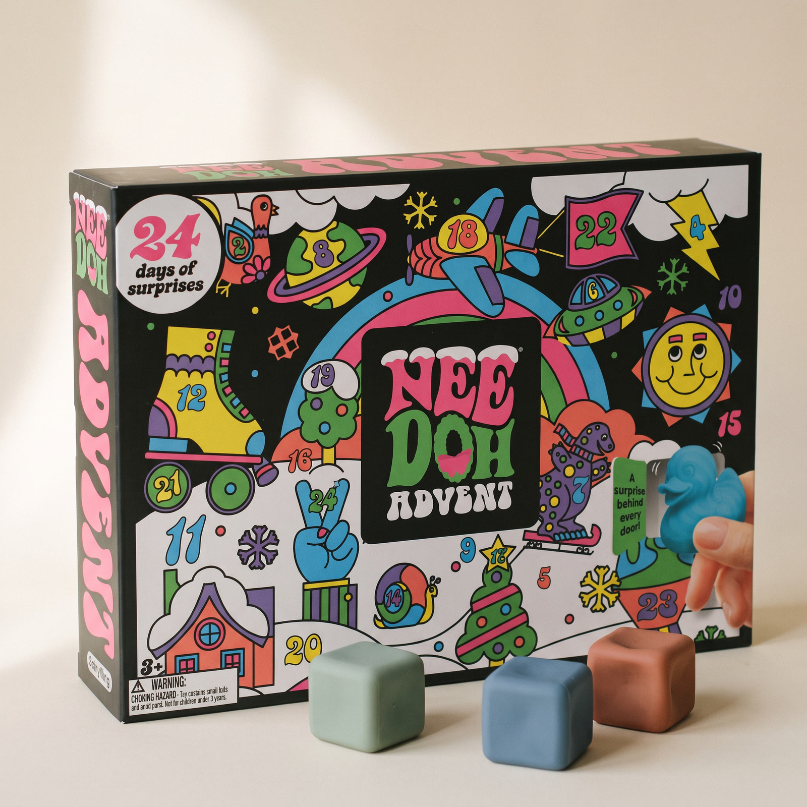 Squishmas Advent Calendar with squishy cubes